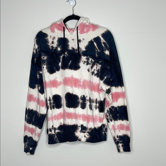 Topshop Tie-Dye Hoodie in Pink and Navy - Picture 2 of 5